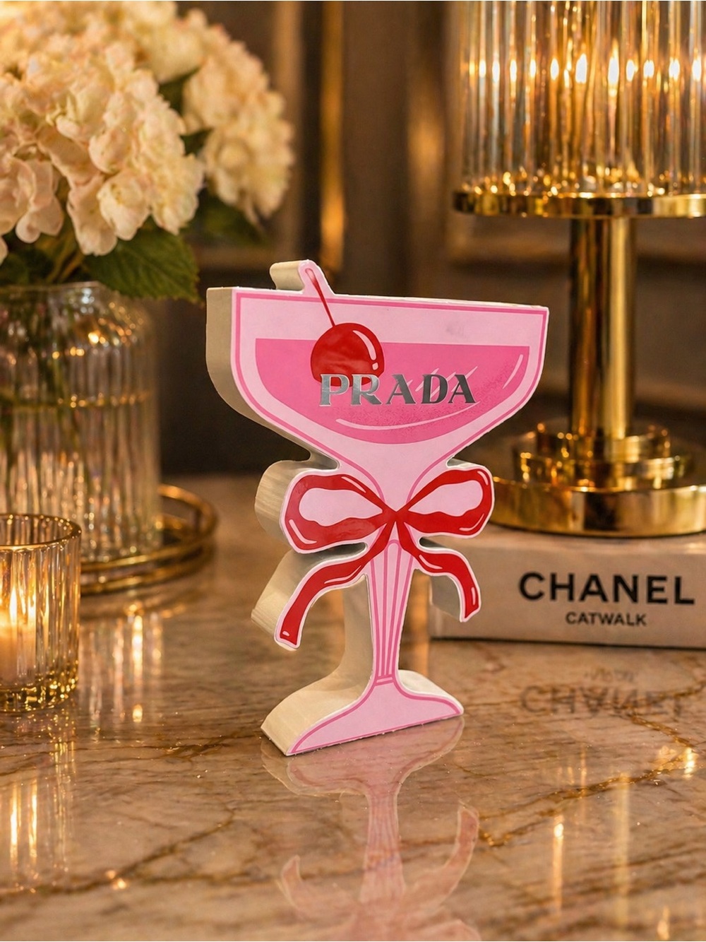 NWT Prada Cherry on Top Coupe Glass
Wood Decor